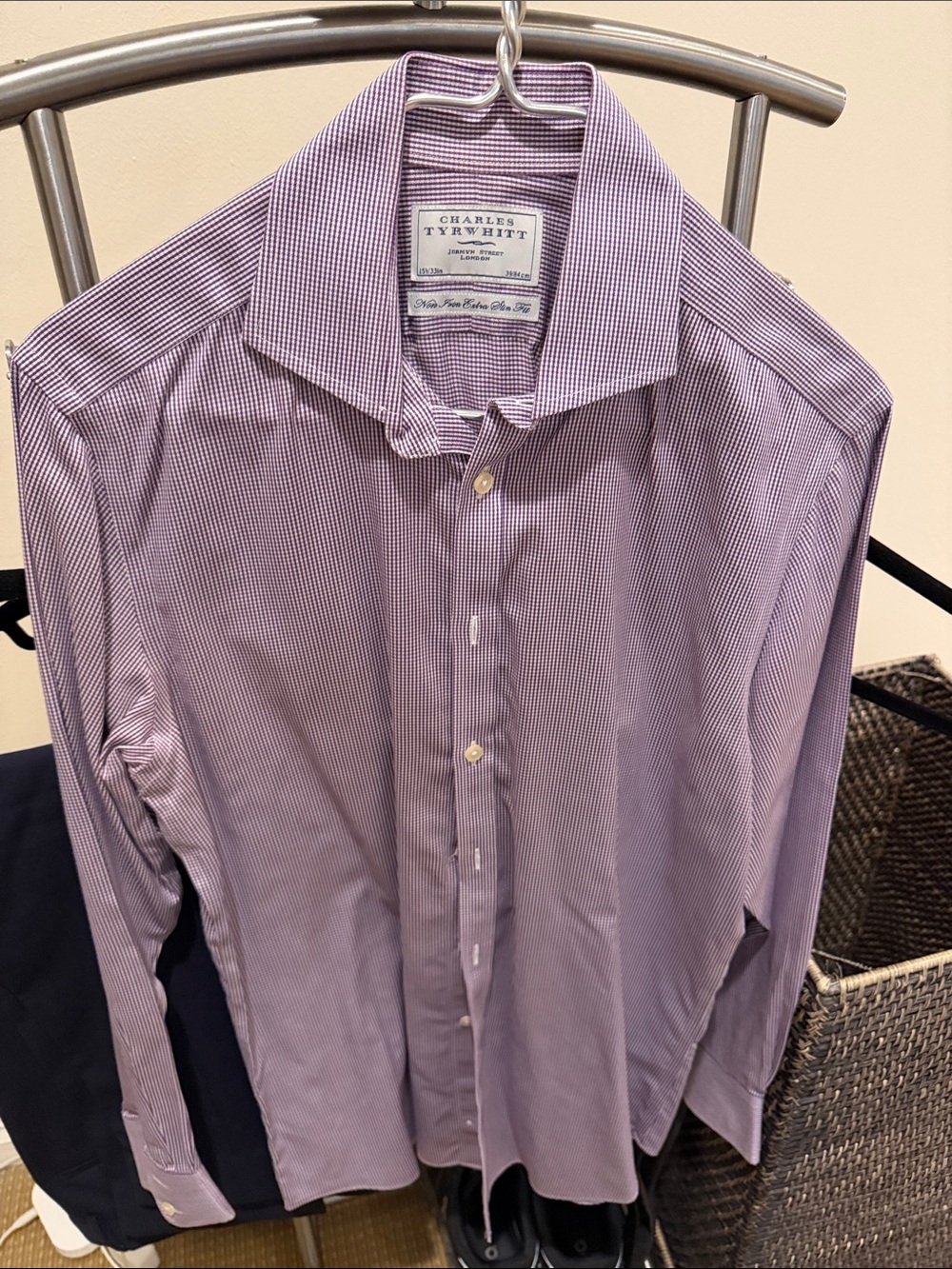 Charles Tyrwhitt Men’s Lavender Mini-Check Dress Shirt